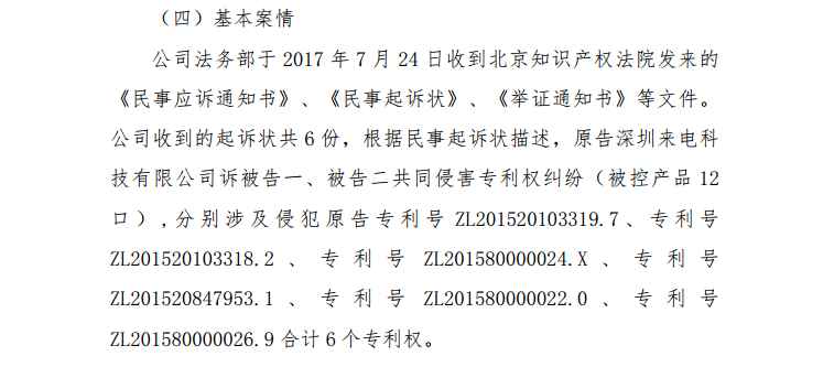 海翼股份連收6份起訴狀 被控侵犯6項(xiàng)專利權(quán)共索賠600萬(wàn)